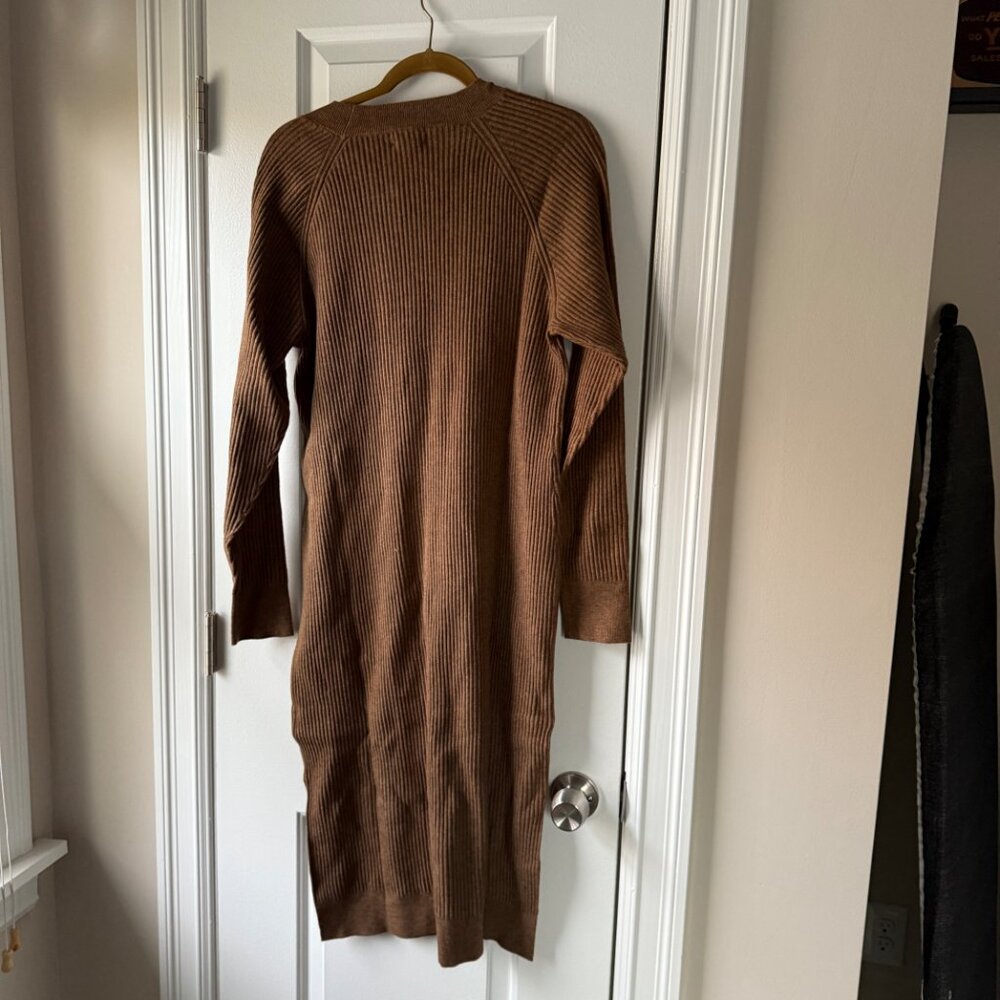 NWT The Drop Women's Renata Rib Midi Long Sleeve Sweater Dress Medium - Picture 4 of 7